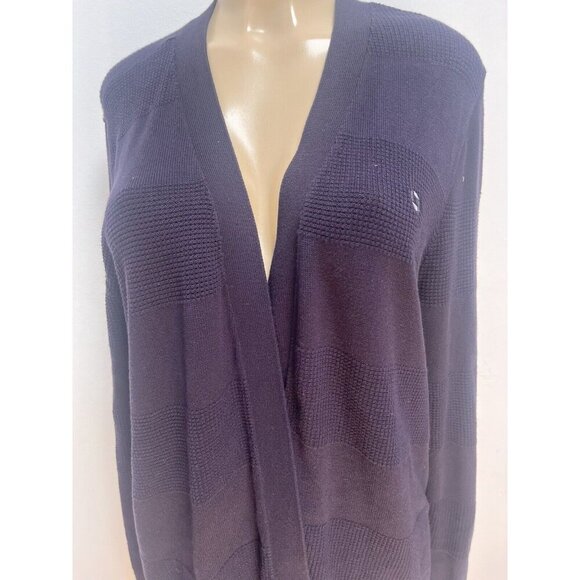 Lands End Outfitters Purple Long Open Front Cardigan Size XL New - Picture 2 of 5